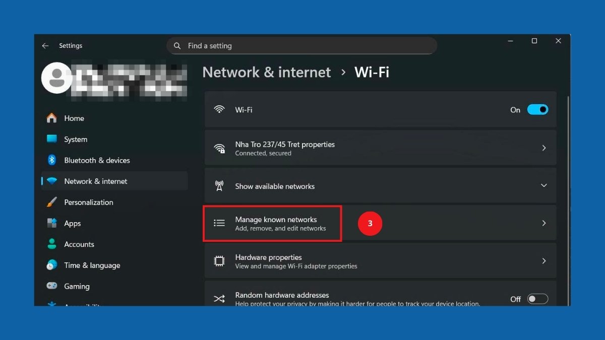 sửa lỗi No Internet Secured bằng quên mạng wifi bước 2