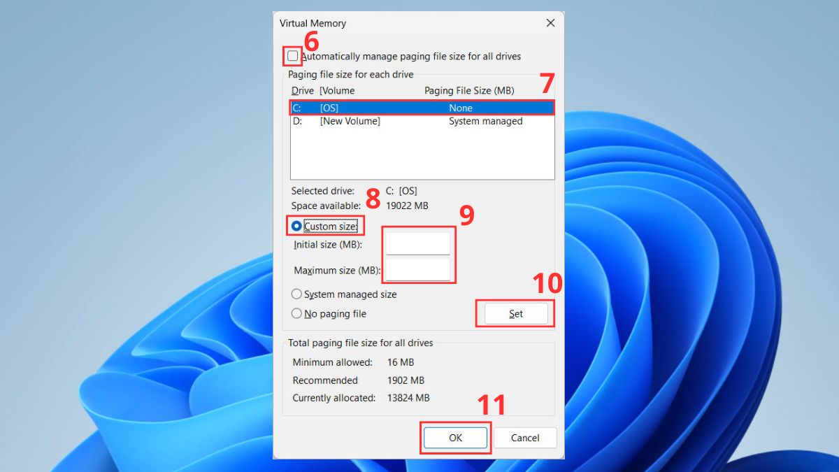 Tăng kích thước Virtual Memory bước 3 tiếp theo