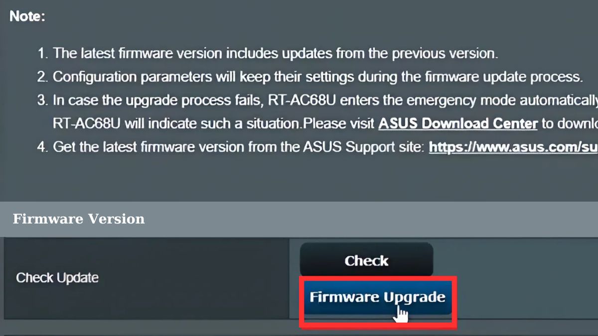 bước 5 khi cập nhật firmware
