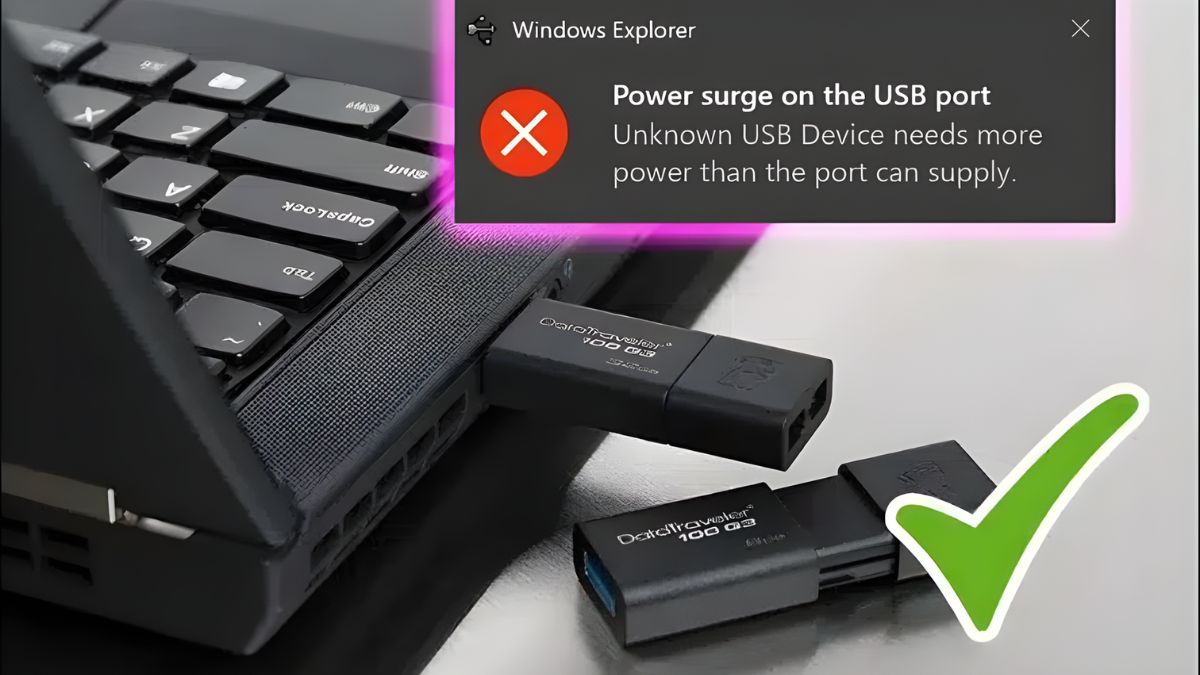 Cách khắc phục lỗi Power Surge on the USB Port bằng cách kiểm tra usb trên máy tính khác