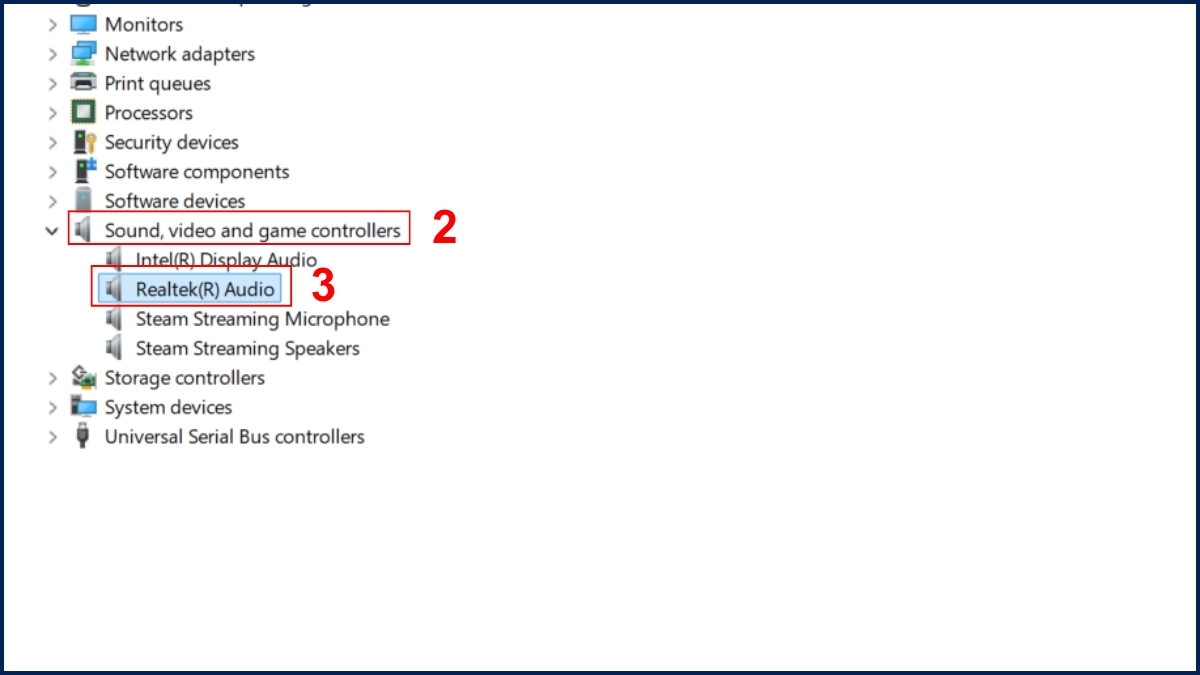 Gỡ cài đặt driver và thiết bị âm thanh bước 2