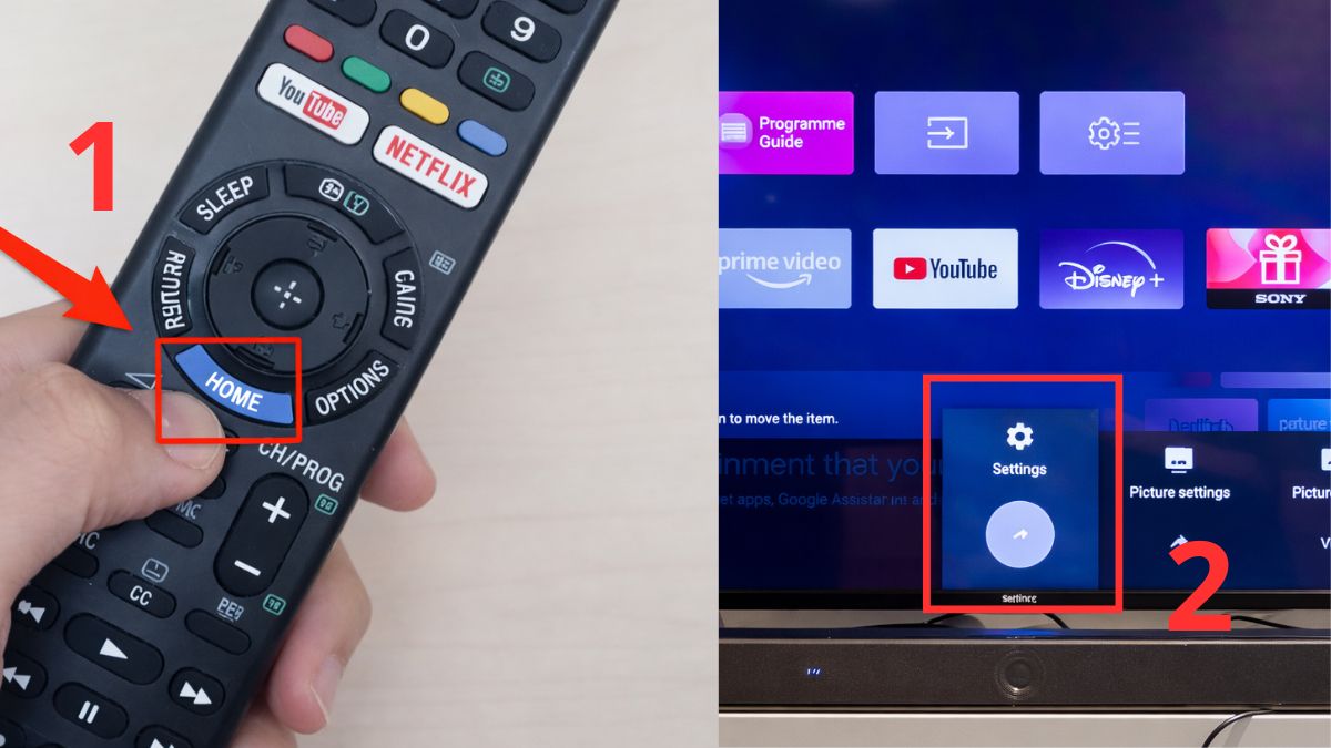 khắc phục lỗi tìm kiếm bằng giọng nói trên tivi Sony bằng kết nối mạng bước 1