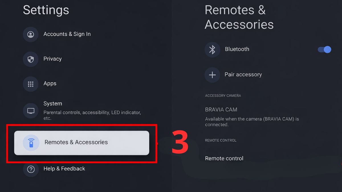 khắc phục lỗi tìm kiếm bằng giọng nói trên tivi Sony bằng ghép nối remote bước 2