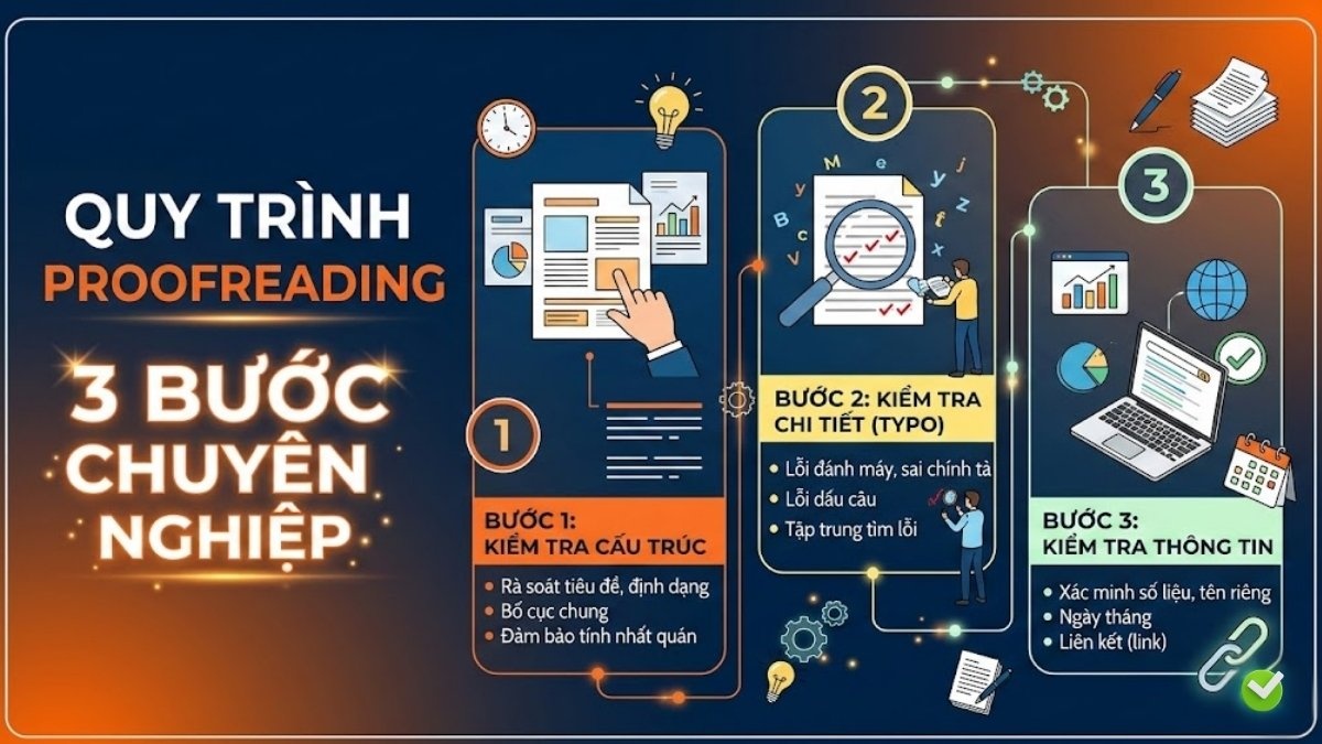Quy trình proofreading 3 bước chuyên nghiệp