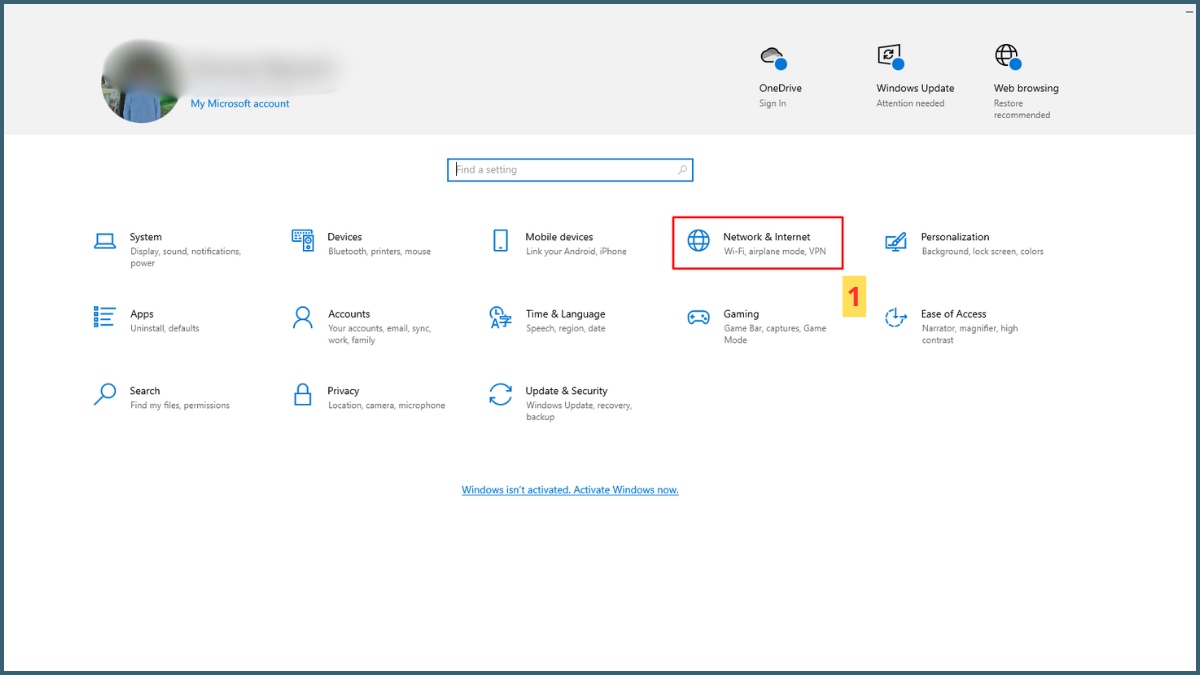 sửa lỗi Unidentified Network bằng cấp địa chỉ IP tự động bước 1