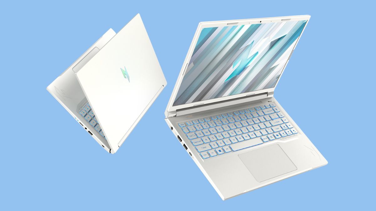Laptop Acer màu trắng cho sáng tạo nội dung
