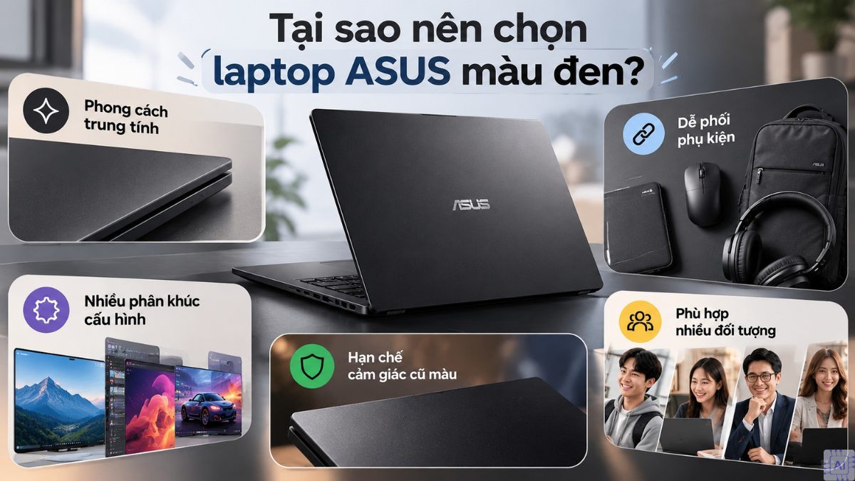 Tại sao nên chọn laptop ASUS màu đen?