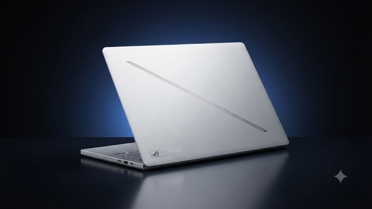 Laptop Asus màu trắng cho sáng tạo nội dung