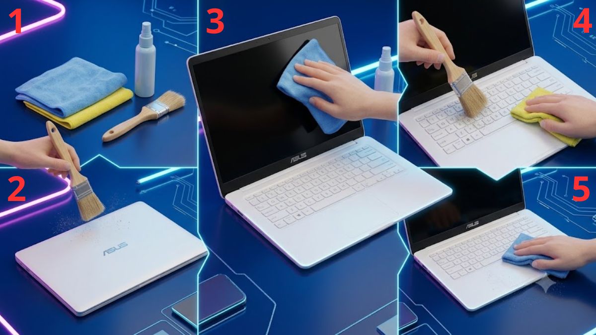 Hướng dẫn vệ sinh laptop Asus màu trắng không bị ố vàng