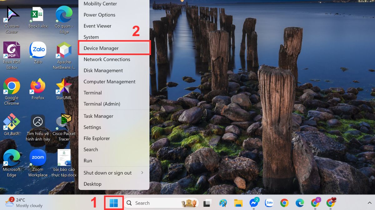 Tắt rồi bật lại Battery Driver bước 1