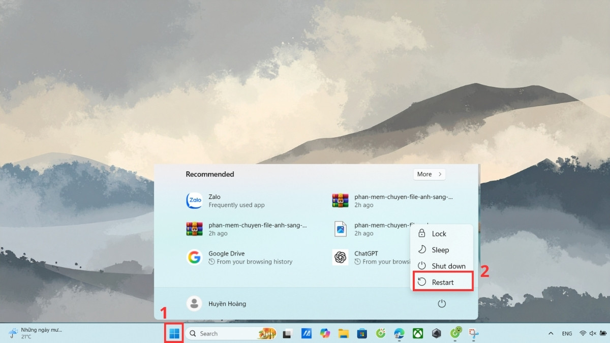 khắc phục lỗi laptop Dell bị mất tiếng bằng khởi động lại thiết bị