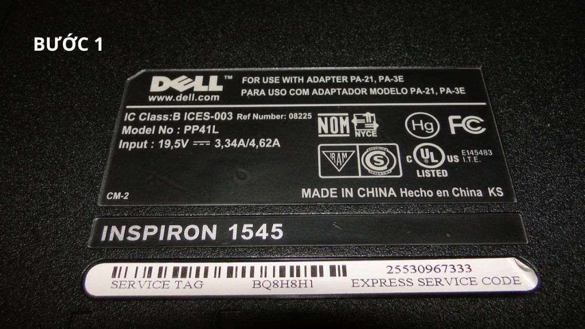 Cách kiểm tra số inch laptop Dell chính xác bước 1