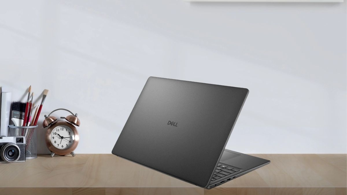 Laptop Dell màu đen cho sáng tạo nội dung