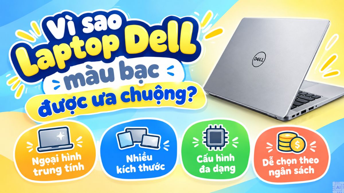 Vì sao laptop Dell màu bạc được ưa chuộng