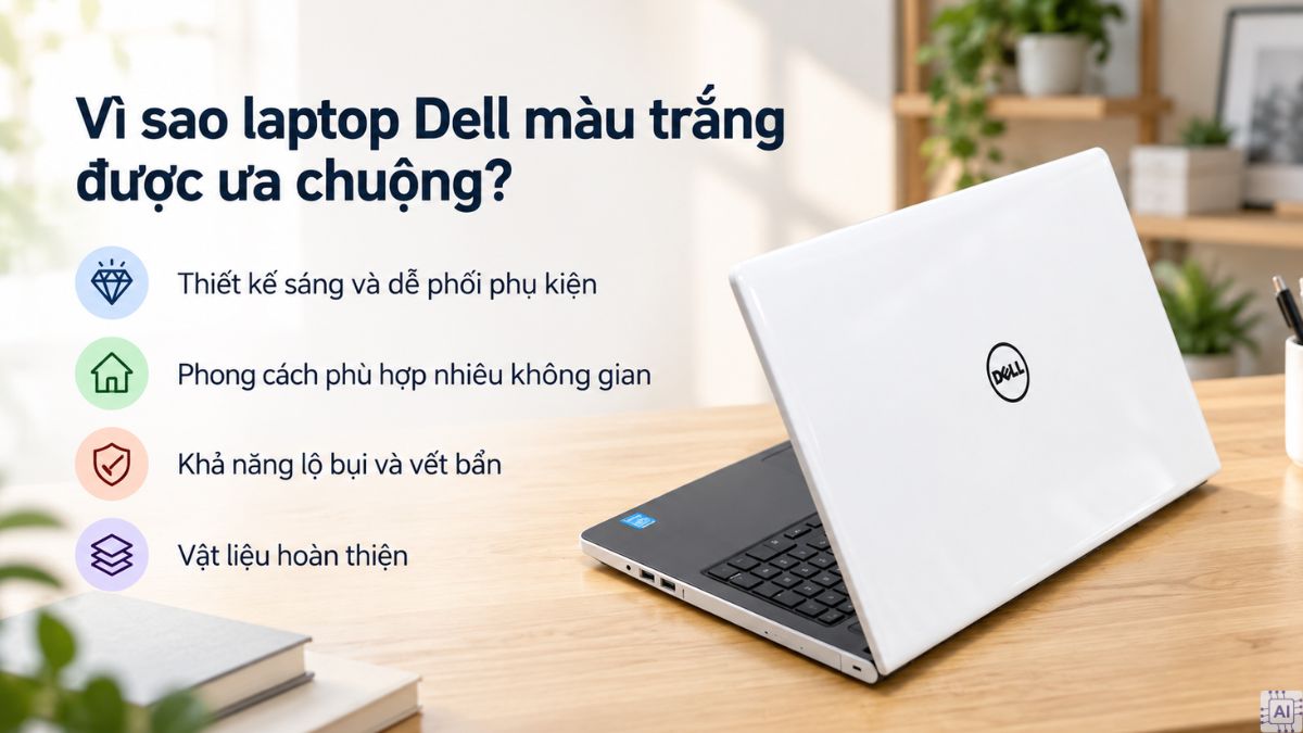 Vì sao laptop Dell màu trắng được ưa chuộng?