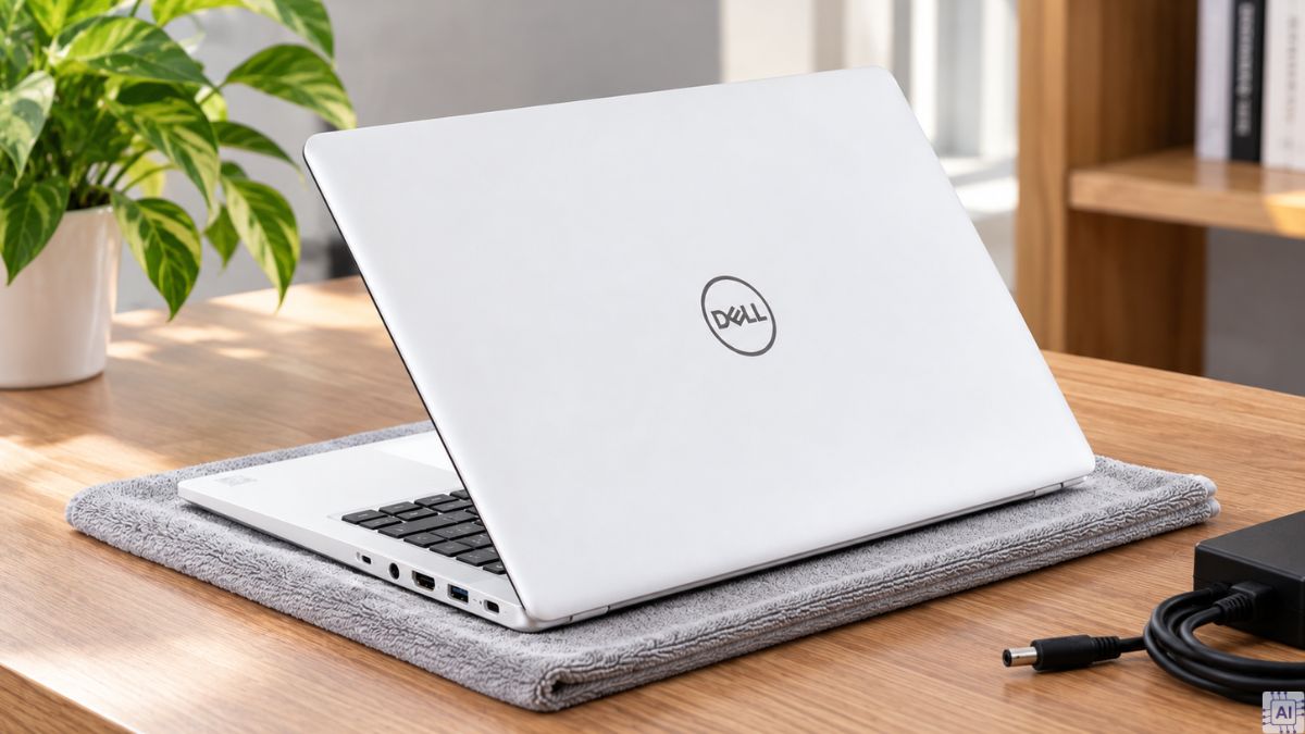 Quy trình vệ sinh vỏ laptop Dell màu trắng bước 5
