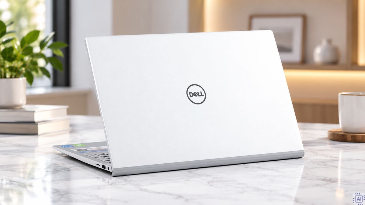 laptop dell màu trắng - dell inspiron