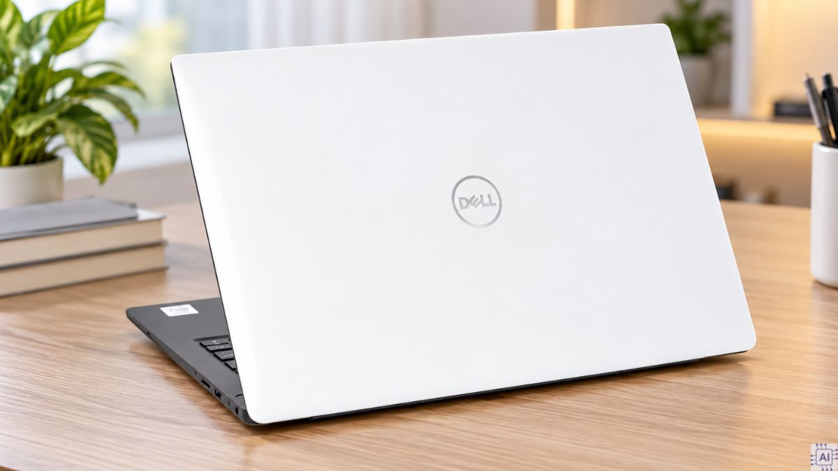 Laptop Dell màu trắng cho lập trình viên