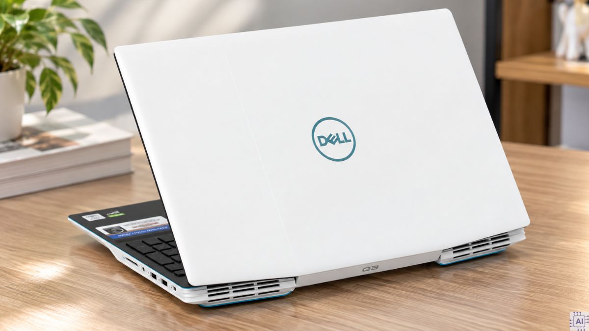 Laptop Dell màu trắng cho gaming