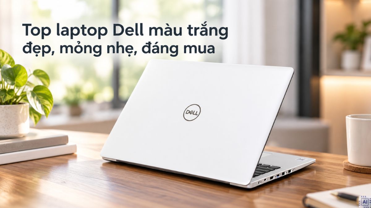 Top laptop Dell màu trắng đẹp, mỏng nhẹ, đáng mua năm 2026