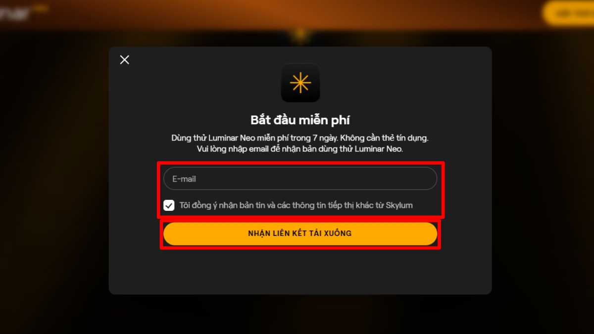 Hướng dẫn cách tải Luminar Neo - bước 2