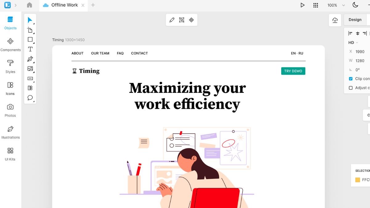 Tính năng nổi bật của Lunacy - hoạt động offline