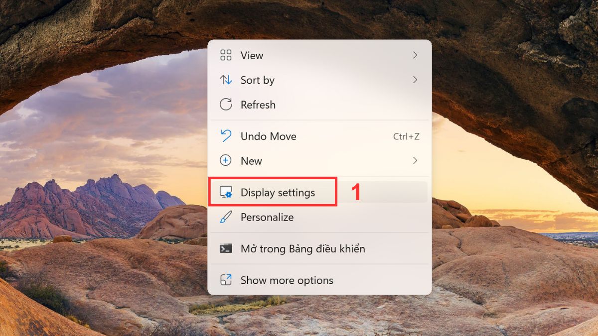khắc phục màn hình laptop bị nhòe bằng điều chỉnh độ phân giải màn hình bước 1