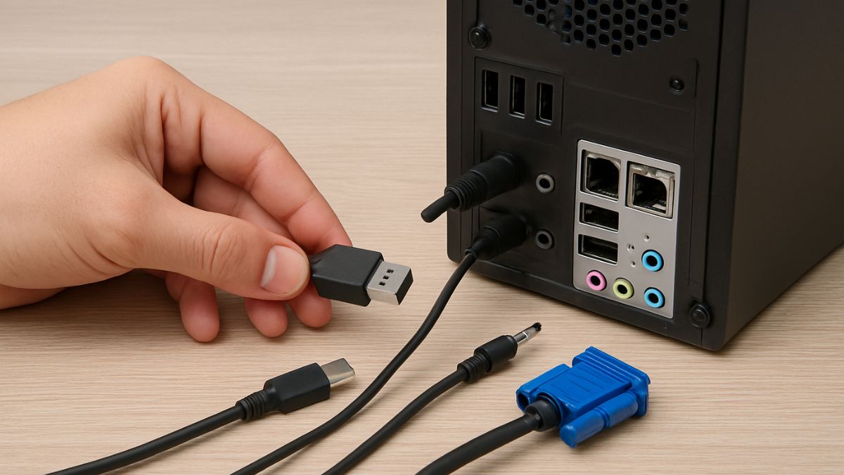 khắc phục lỗi màn hình máy tính không lên nguồn bằng kiểm tra kết nối tín hiệu