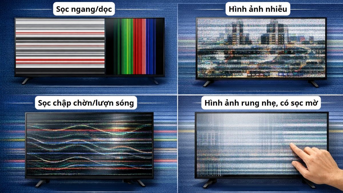 Dấu hiệu nhận biết màn hình tivi Sony bị sọc