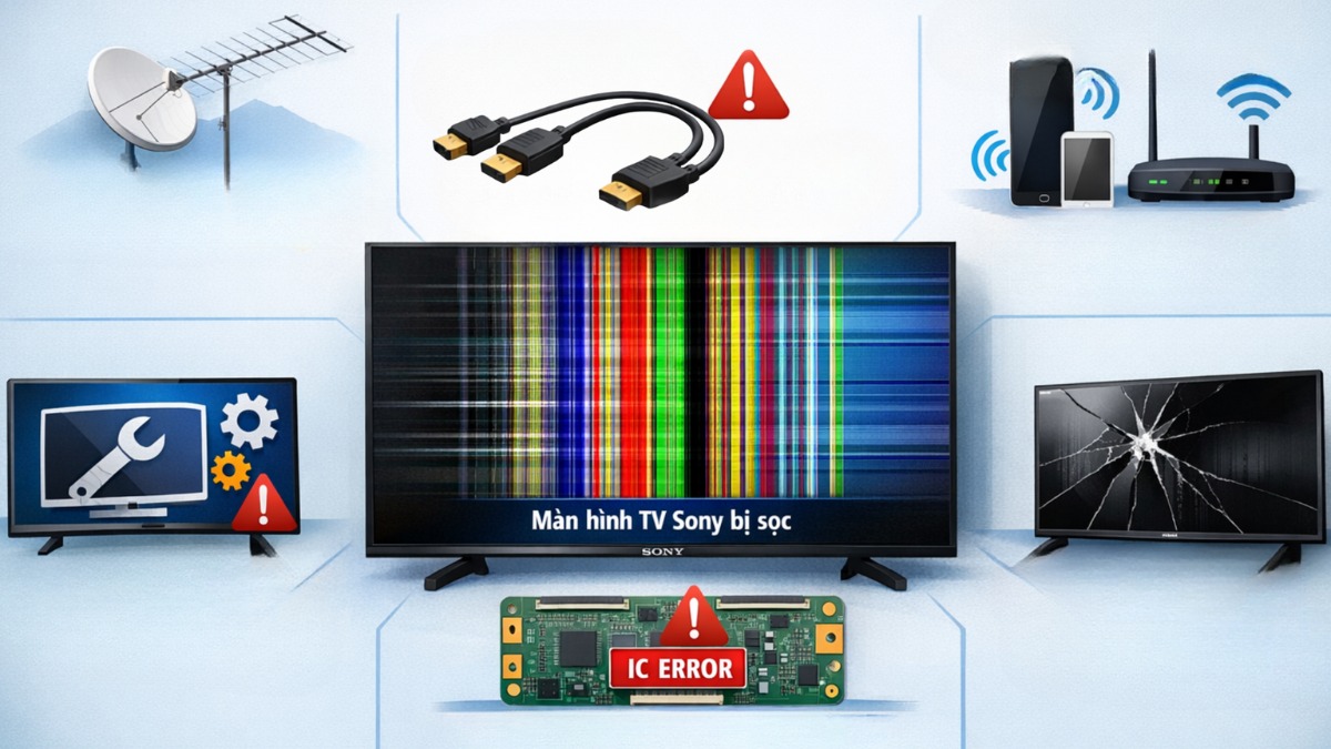 Nguyên nhân khiến màn hình tivi Sony bị sọc