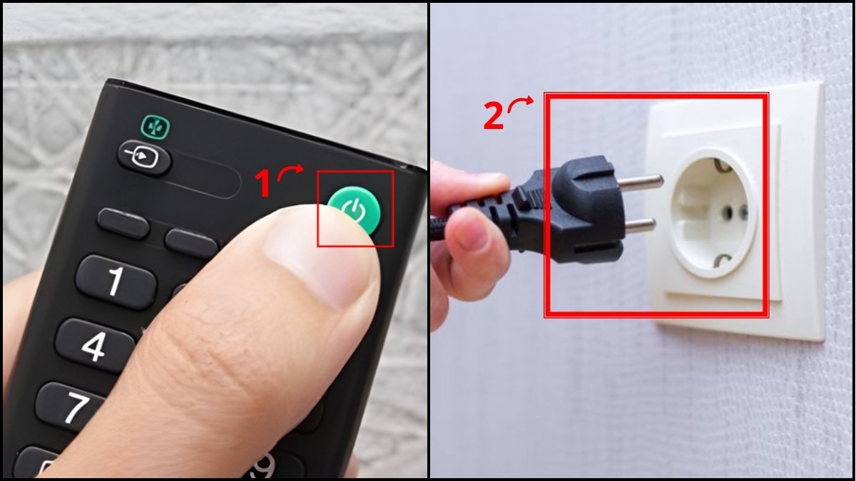 sửa lỗi màn hình tivi Sony bị sọc bằng cách tắt nguồn, khởi động lại