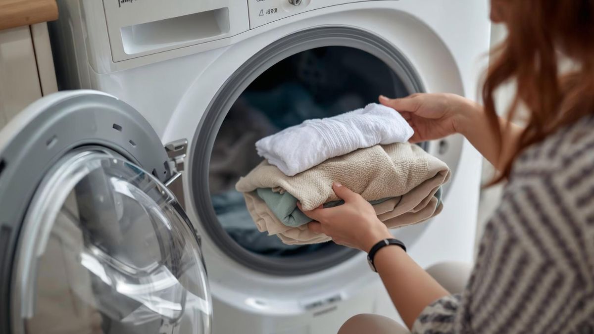 khắc phục máy giặt rung lắc mạnh - phân bổ lại quần áo trước khi vắt