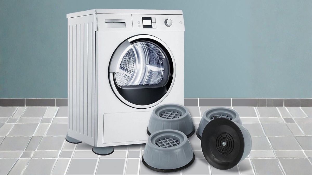 khắc phục máy giặt rung lắc mạnh - sử dụng đế chống rung