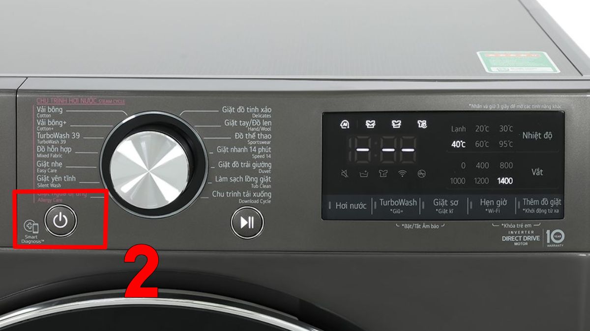 cách sửa máy giặt cấp nước nhưng không giặt bằng cách reset máy bước 2