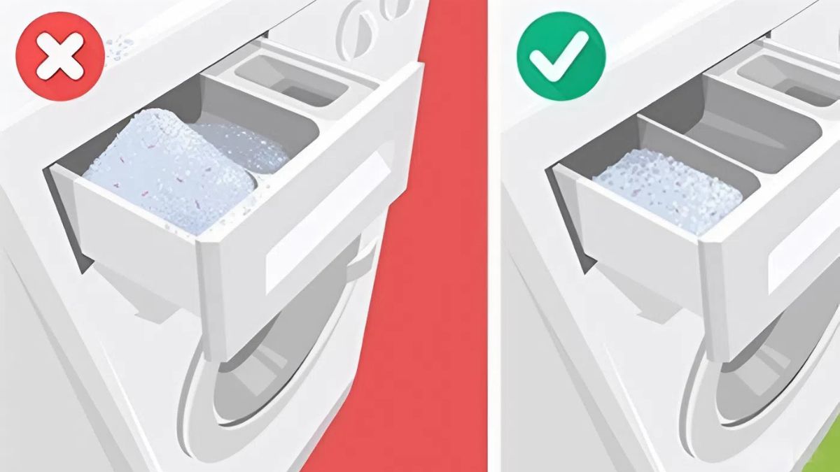 Cách khắc phục máy giặt cửa ngang còn bọt - giảm lượng bột