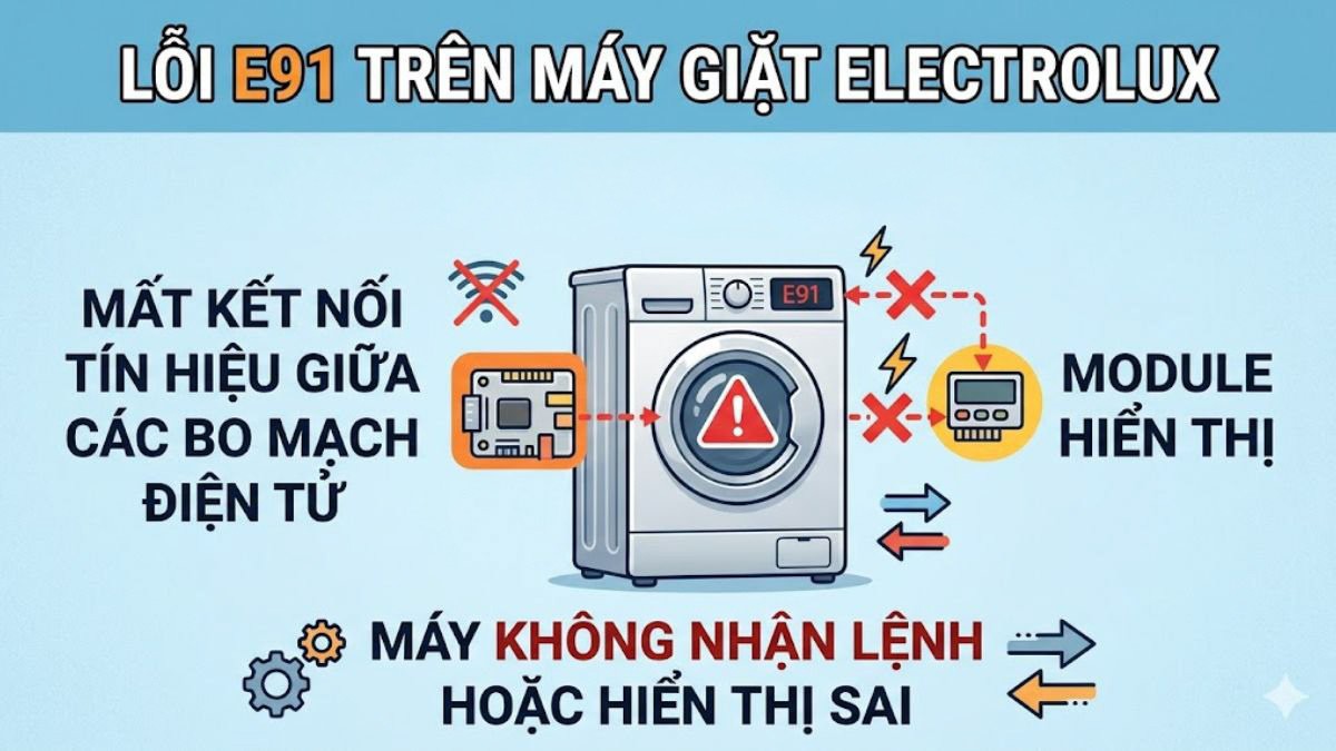 Lỗi E91 trên máy giặt Electrolux là gì?