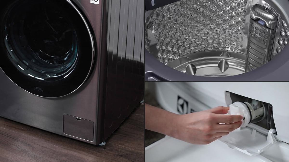 cách khắc phục máy giặt LG không vắt được - lưới lọc, cửa xả bị hỏng