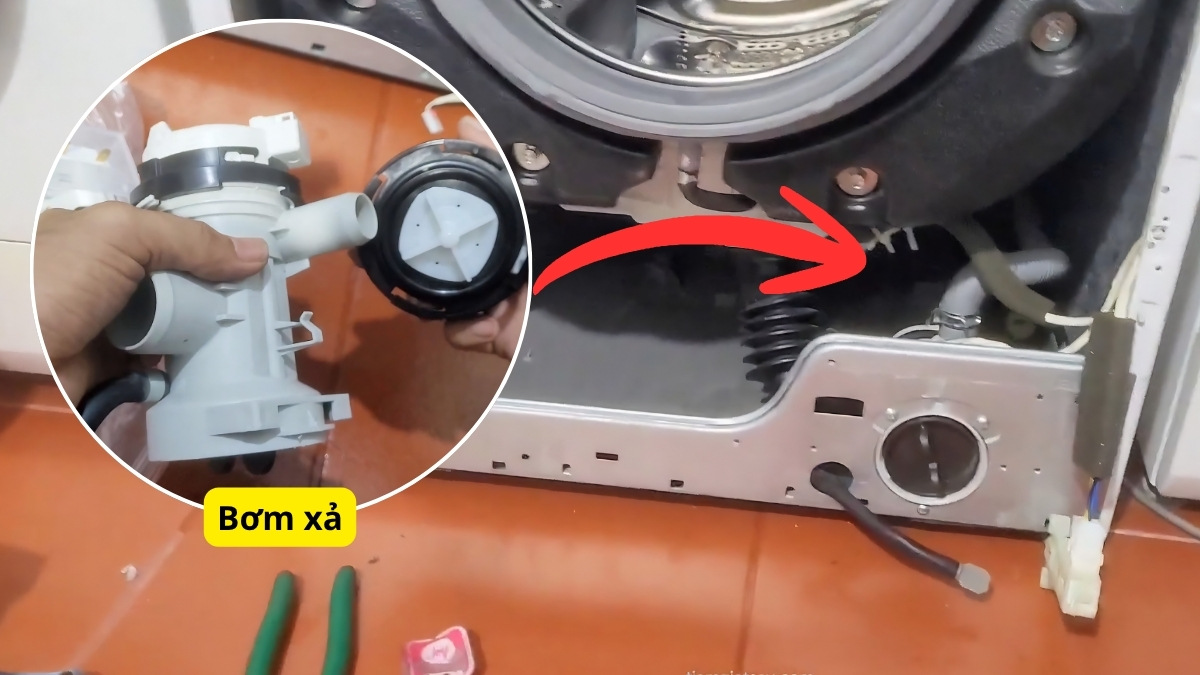 cách khắc phục máy giặt LG không vắt được - bơm xả bị tắc hoặc hỏng