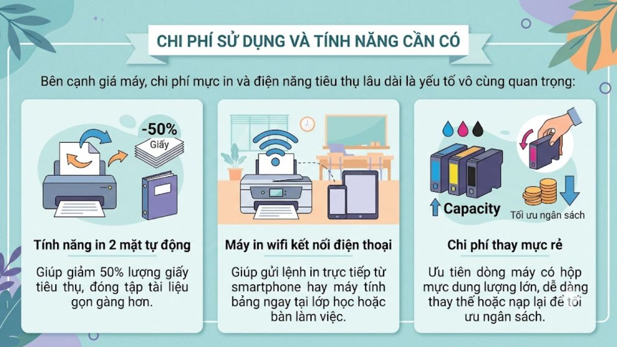 Tiêu chí chọn máy in cho giáo viên - chi phí sử dụng và tính năng cần có