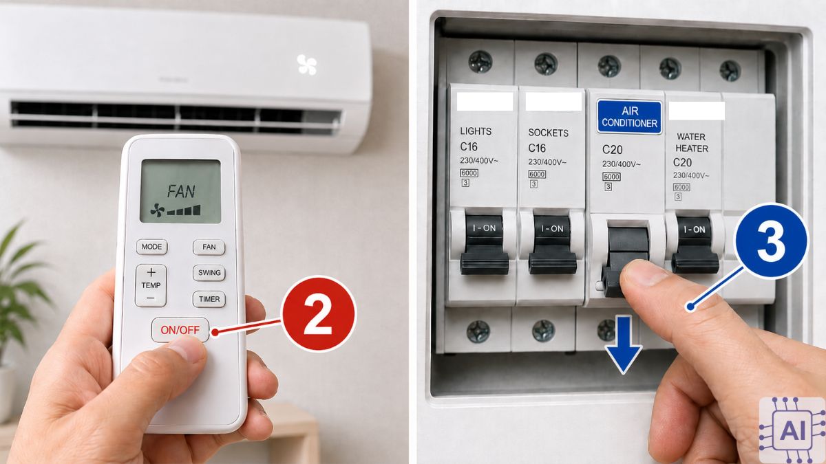 cách xử lý máy lạnh bị chảy nước phải làm sao bước 2