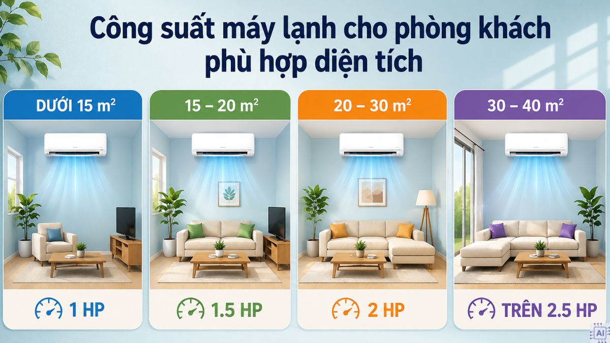 Tiêu chí chọn máy lạnh cho phòng khách