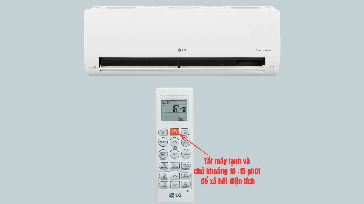 Cách kiểm tra máy lạnh LG báo lỗi CH 38 tại nhà bước 1