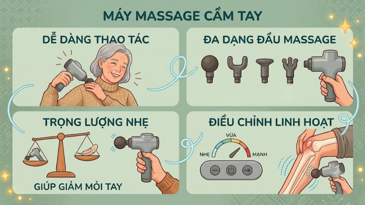 Các loại máy massage cho người lớn tuổi - máy massage cầm tay