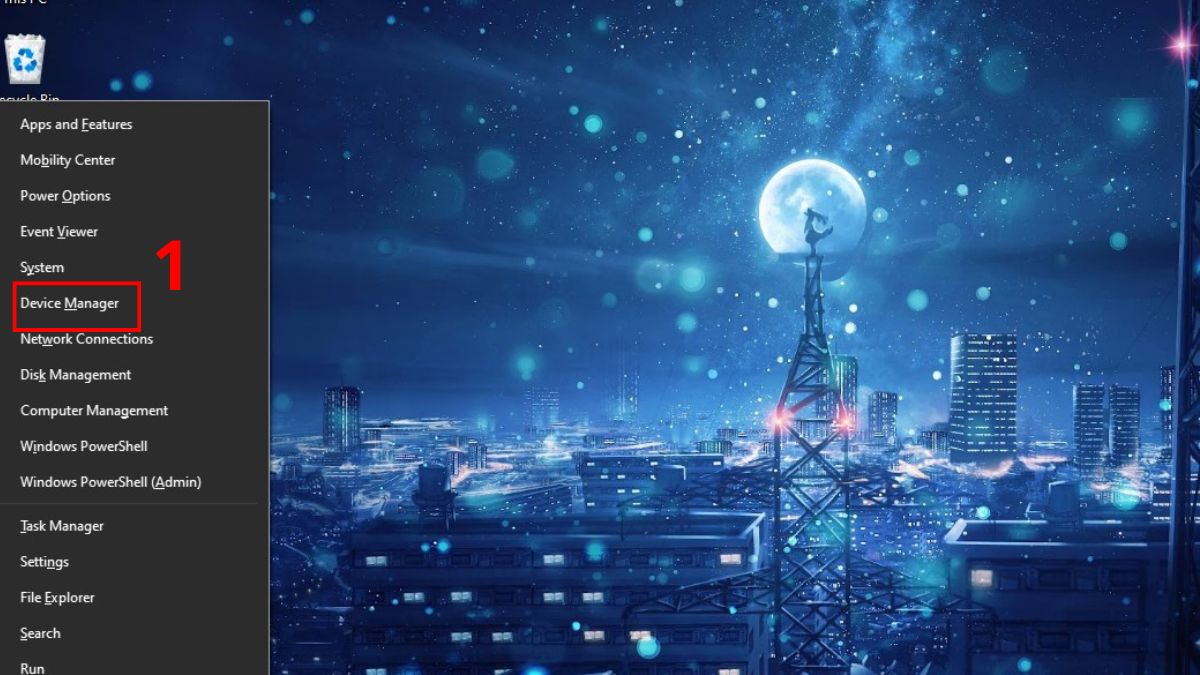 khắc phục máy tính bị mất ổ D và E bằng kiểm tra trong device manager bước 1