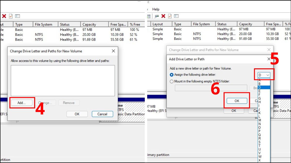 khắc phục máy tính bị mất ổ D và E bằng kiểm tra disk management bước 3