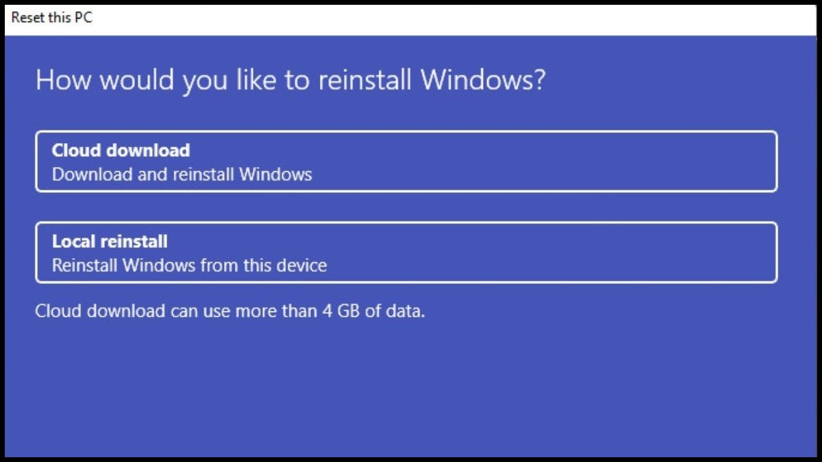 Cài đặt lại hệ điều hành Windows bước 5