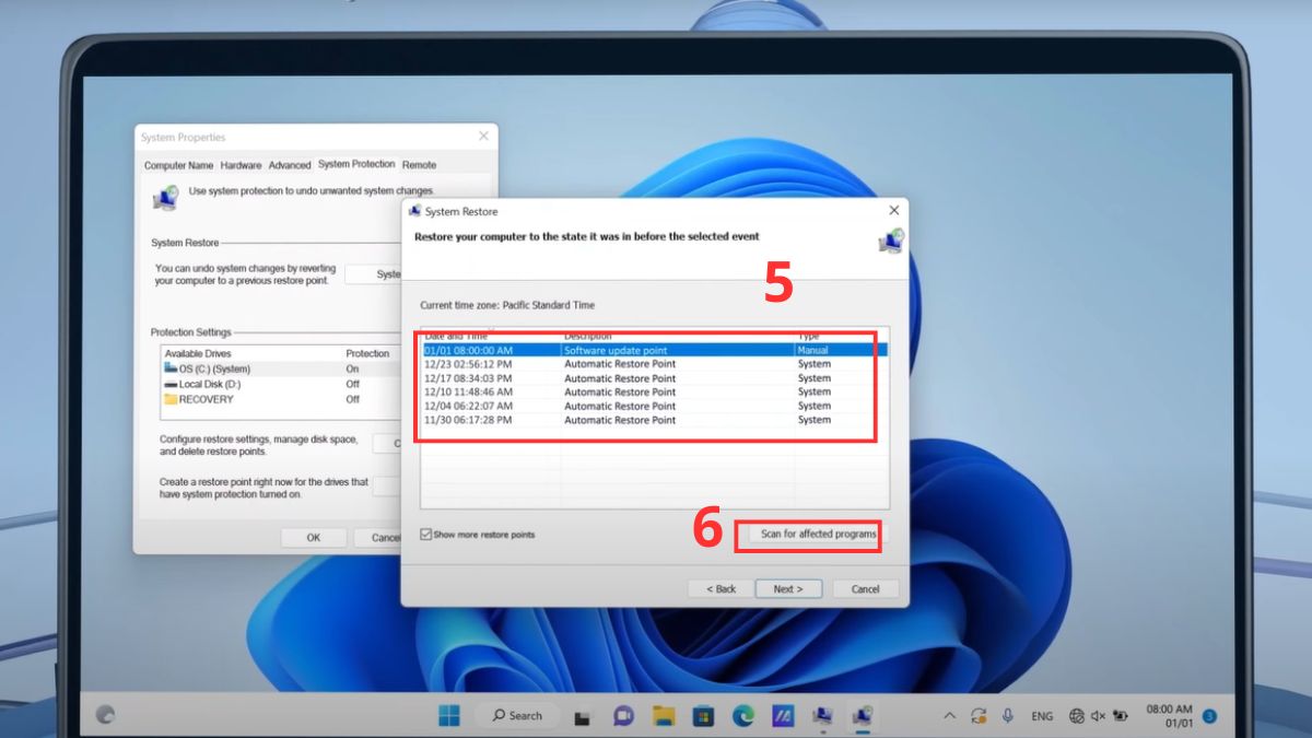 khắc phục máy tính Dell bị lỗi SupportAssist bằng khôi phục hệ thống bước 3