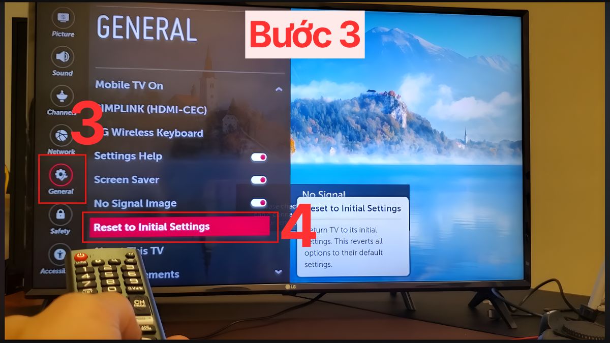 Khôi phục cài đặt gốc (reset) tivi LG bước 3