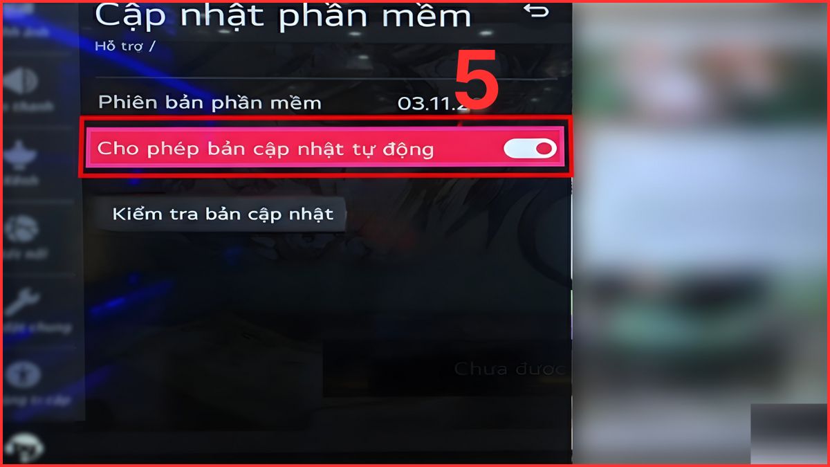 khắc phục lỗi mất con trỏ chuột trên màn hình tivi LG bằng cập nhật phần mềm tivi bước 5