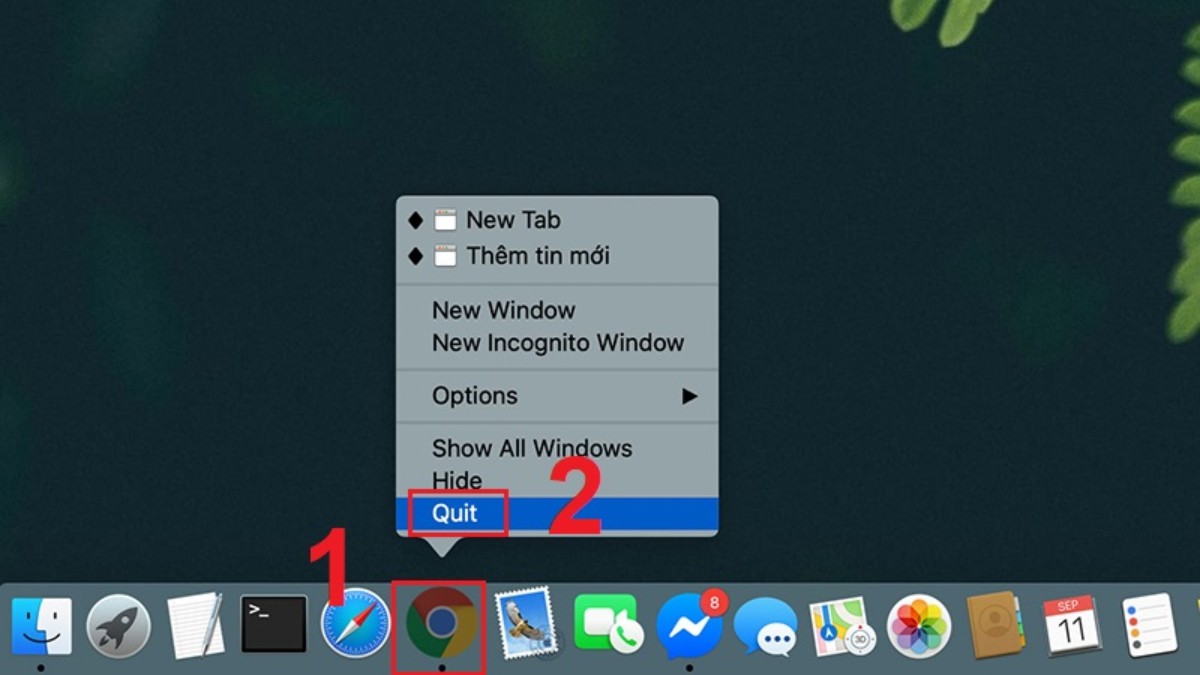 cách sửa lỗi màn hình MacBook bị giật lag bằng caccsh tắt hoàn toàn các ứng dụng đã tắt